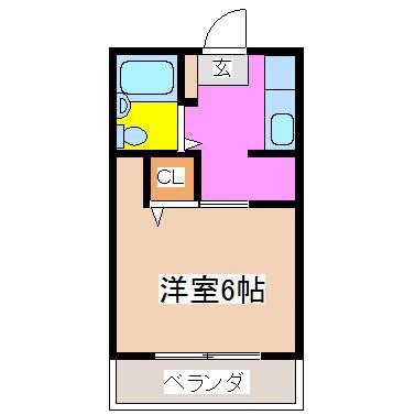 ネオハウジング長嶺(1K/2階)の間取り写真