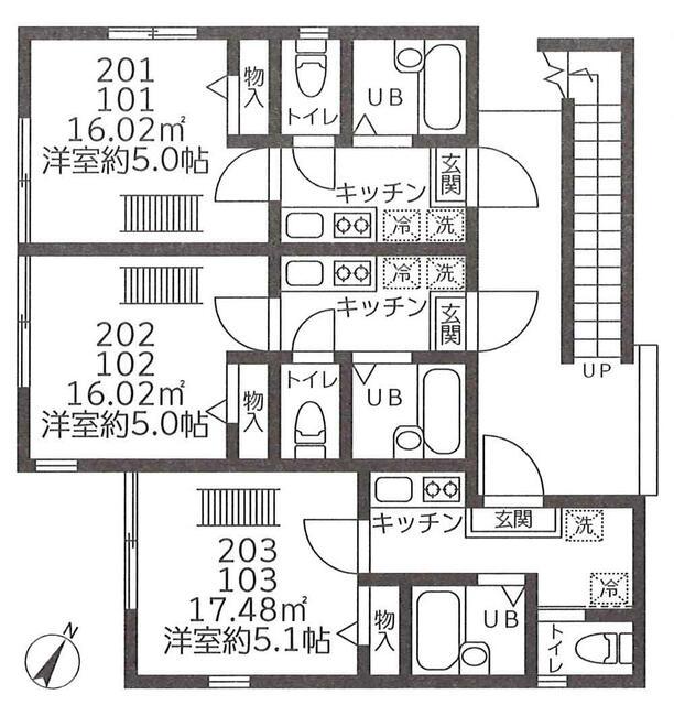 アルウィンコート(1K/1階)の間取り写真