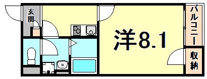 レオネクストトンノ(1K/2階)の間取り写真