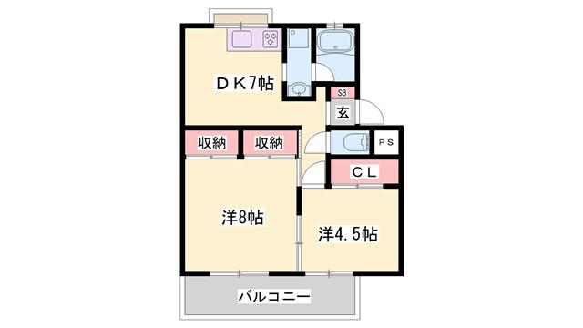 野口マンション(2DK/1階)の間取り写真