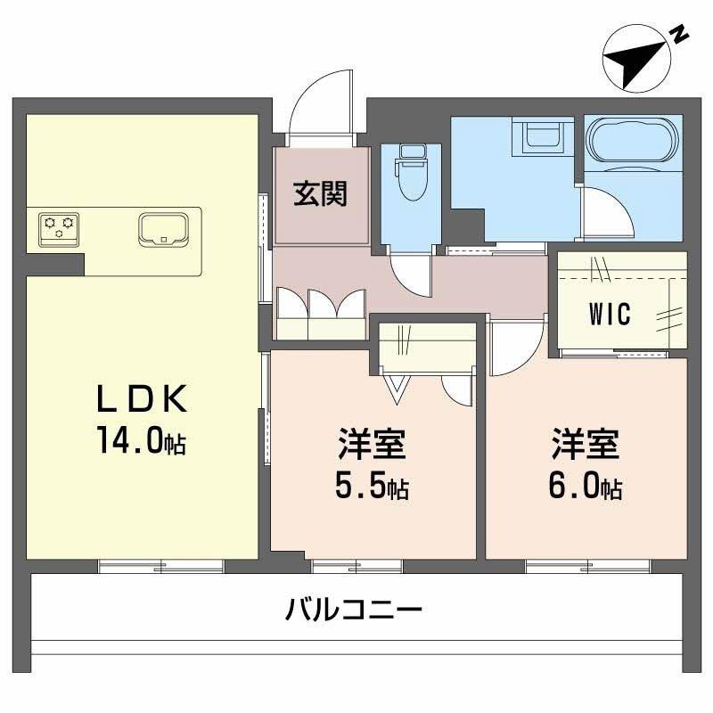 ジョイ フィールド(2LDK/1階)の間取り写真