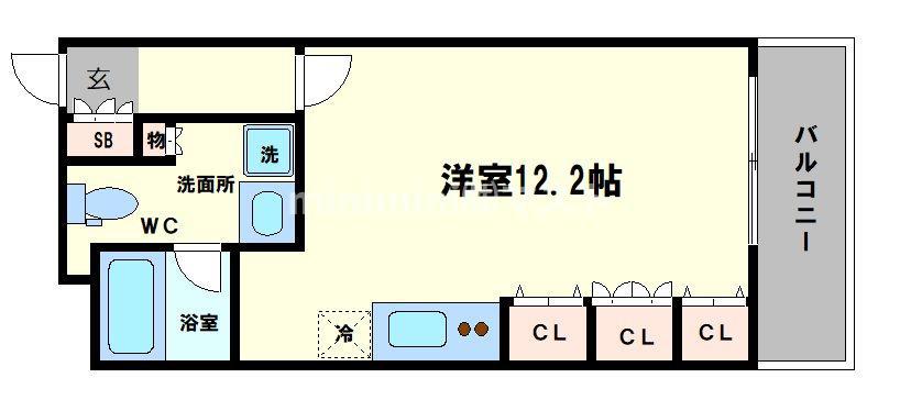 レジュールアッシュ福島(ワンルーム/5階)の間取り写真