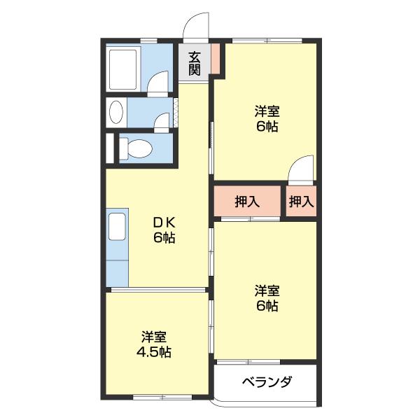 マンション戎塚(3LDK/2階)の間取り写真