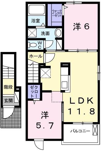 サンコート網干(2LDK/2階)の間取り写真