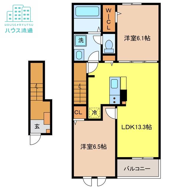 TKYヴィレッジA(2LDK/2階)の間取り写真