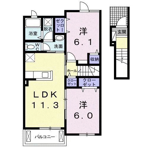 シャルマンIII(2LDK/2階)の間取り写真