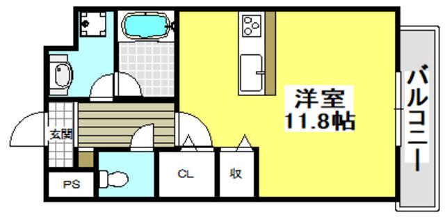 サクシード胤(ワンルーム/3階)の間取り写真