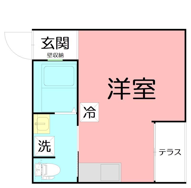 エレーヴ(ワンルーム/1階)の間取り写真