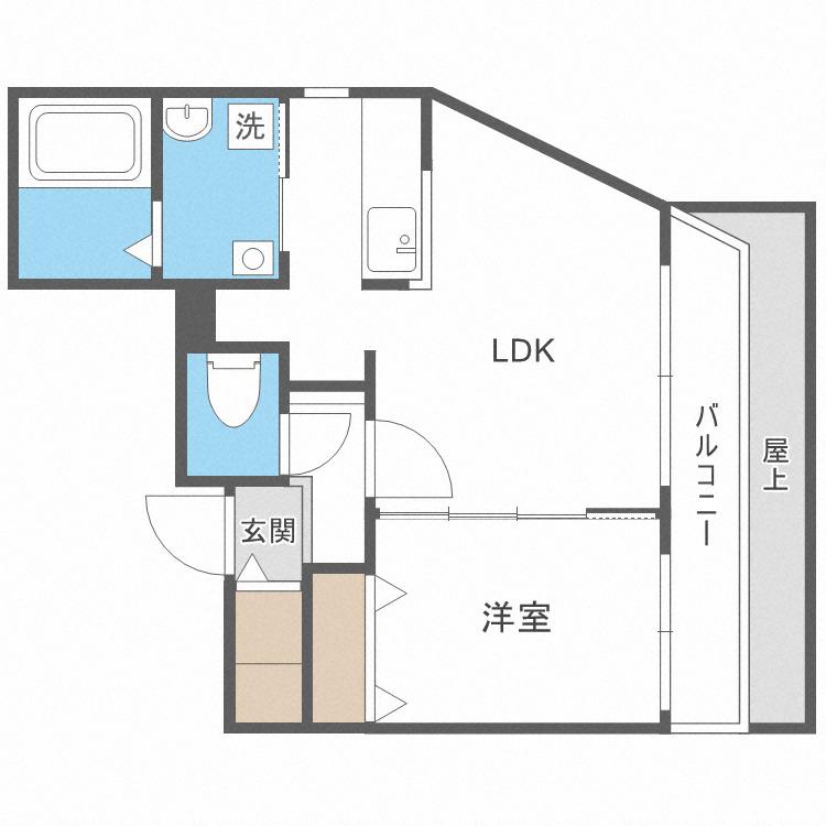 ヴェネーノ円山(1LDK/4階)の間取り写真