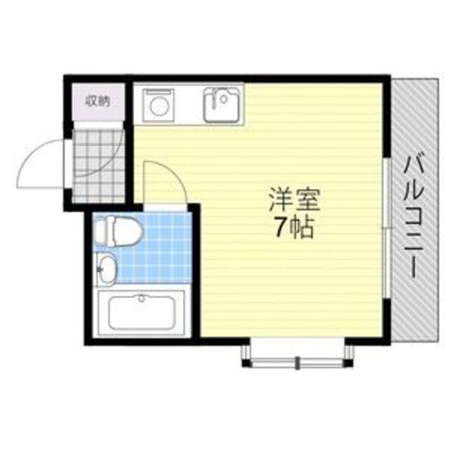 パセオ梅北(ワンルーム/2階)の間取り写真