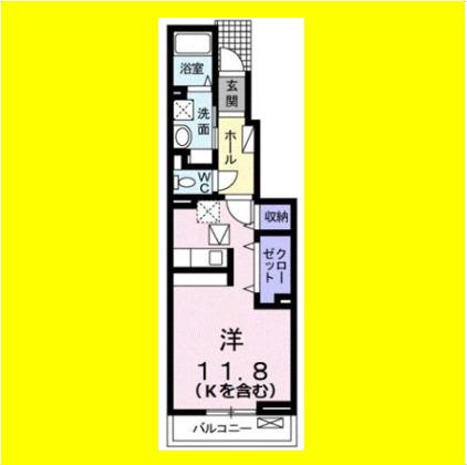 ＪＲ東海道本線 静岡駅 バス乗車時間：20分 最寄りバス停で下車 徒歩4分 2階建 築12年(ワンルーム/1階)の間取り写真