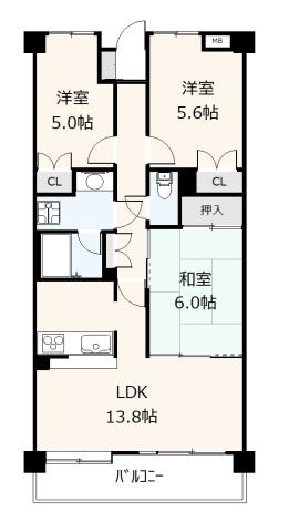 古江パークホームズ(3LDK/6階)の間取り写真