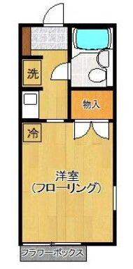 ドミールあゆ(ワンルーム/1階)の間取り写真