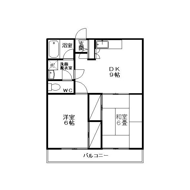 ストリーム一色(2DK/1階)の間取り写真