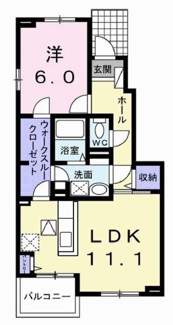 メゾン レイユ(1LDK/1階)の間取り写真