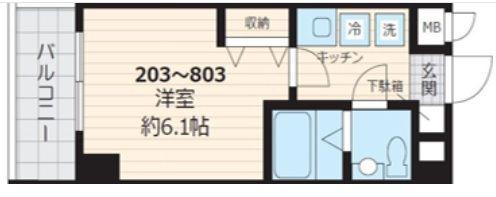 エルスタンザ浦和常盤(1K/1階)の間取り写真