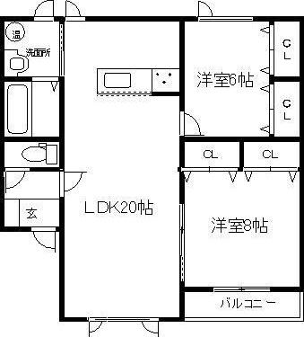 ＪＲ根室本線 帯広駅 徒歩23分 3階建 築14年(2LDK/2階)の間取り写真