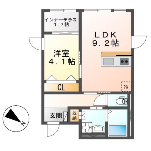ラッポルティ(1LDK/3階)の間取り写真