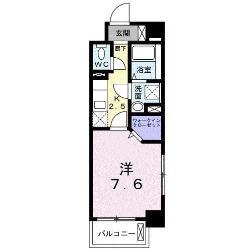 LINO(1K/3階)の間取り写真