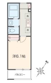 MELDIA春日部(1K/1階)の間取り写真