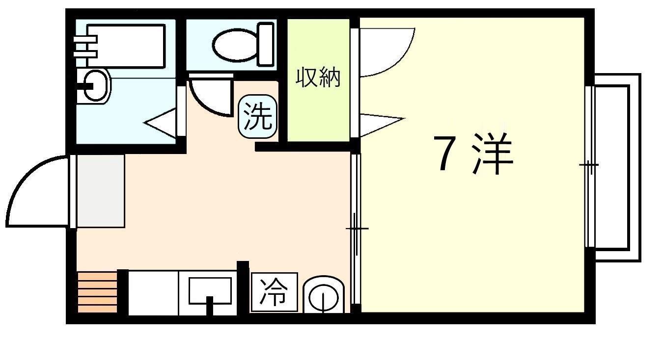 メイプルM(1K/1階)の間取り写真