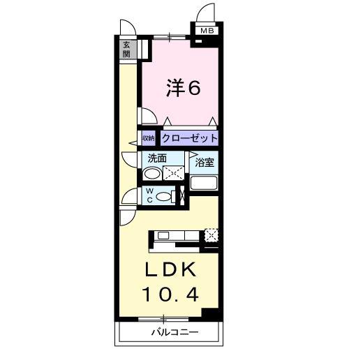 メゾン・ド・リズ(1LDK/2階)の間取り写真
