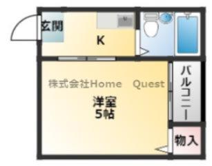 シティハイツ瓜破東(1K/3階)の間取り写真