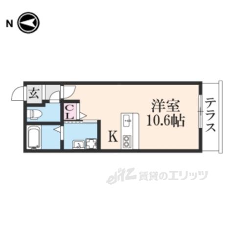 メゾン草津本陣(ワンルーム/1階)の間取り写真