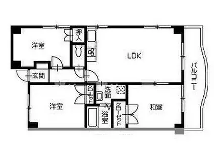 アベニューモリII(3LDK/3階)の間取り写真