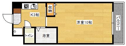 メゾンオートー(1DK/4階)の間取り写真