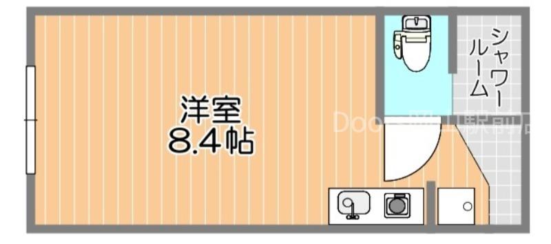レスポワール福渡(ワンルーム/1階)の間取り写真