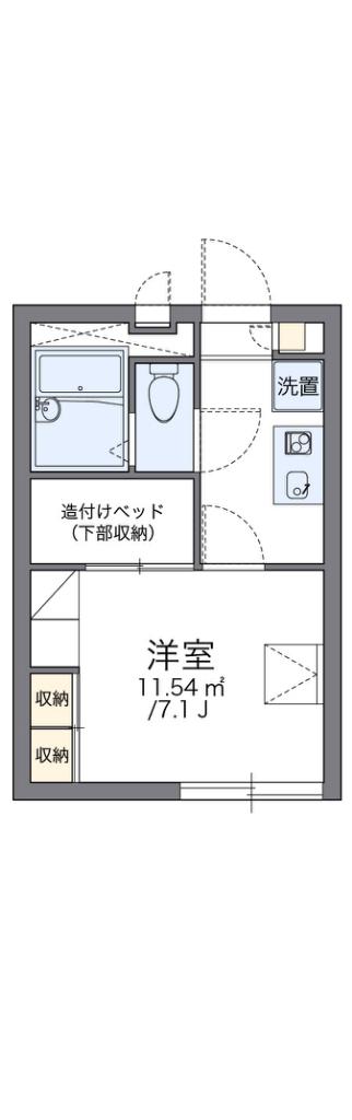 レオパレスザファミリア(1K/1階)の間取り写真
