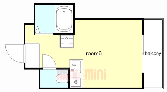 サンビレッジ塩屋(ワンルーム/3階)の間取り写真
