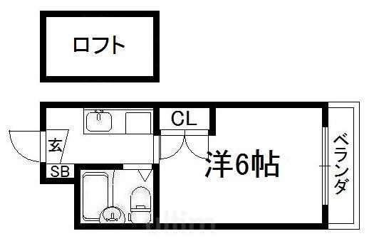 グラフィーネ向島(1K/3階)の間取り写真