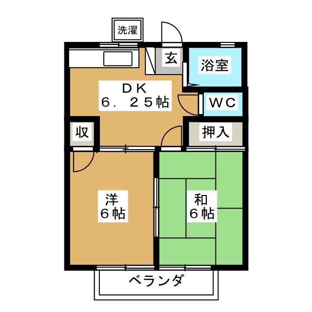 金井ハイム ツワイ(2DK/2階)の間取り写真
