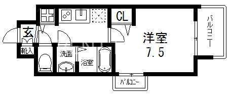 LA DOUCEUR北巽(1K/4階)の間取り写真