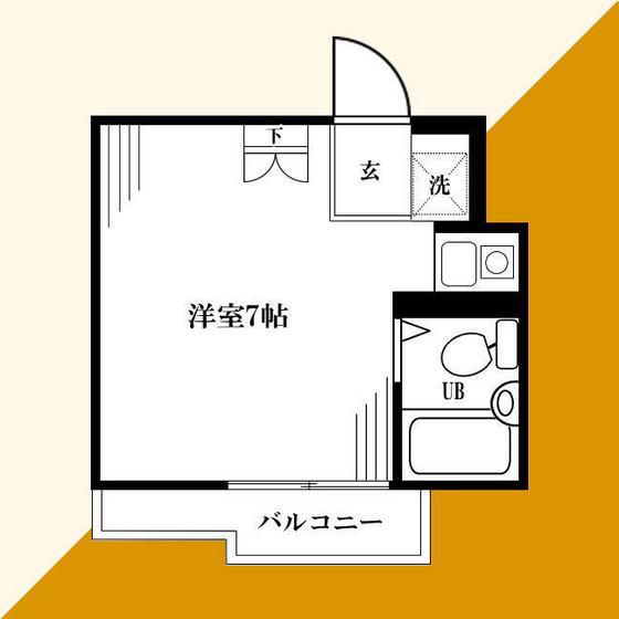 パース国立(ワンルーム/3階)の間取り写真