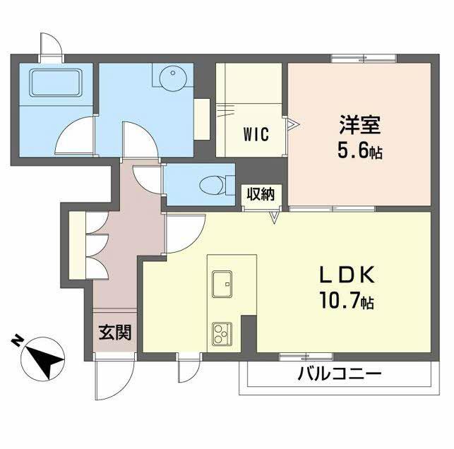 MS PRONUBE 参番館(1LDK/1階)の間取り写真