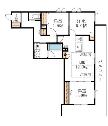 THE PRIMROSE AT東松戸(3LDK/2階)の間取り写真