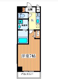 ロジュマン花川(1K/8階)の間取り写真