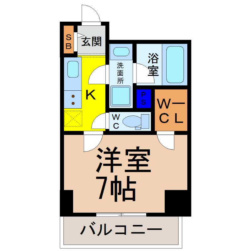 プロシード新栄(1K/11階)の間取り写真