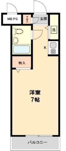 ダイアパレス氷川台(ワンルーム/3階)の間取り写真
