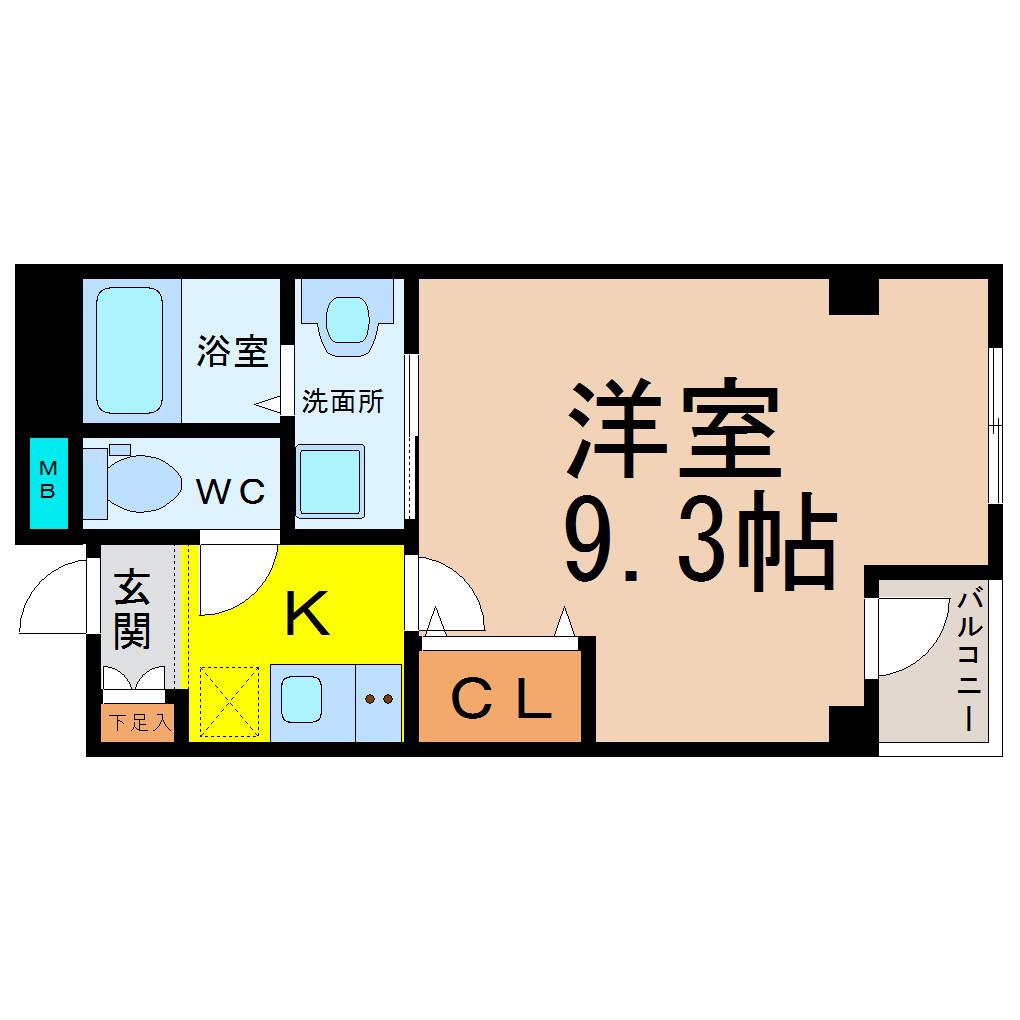 トミテラス(1K/3階)の間取り写真