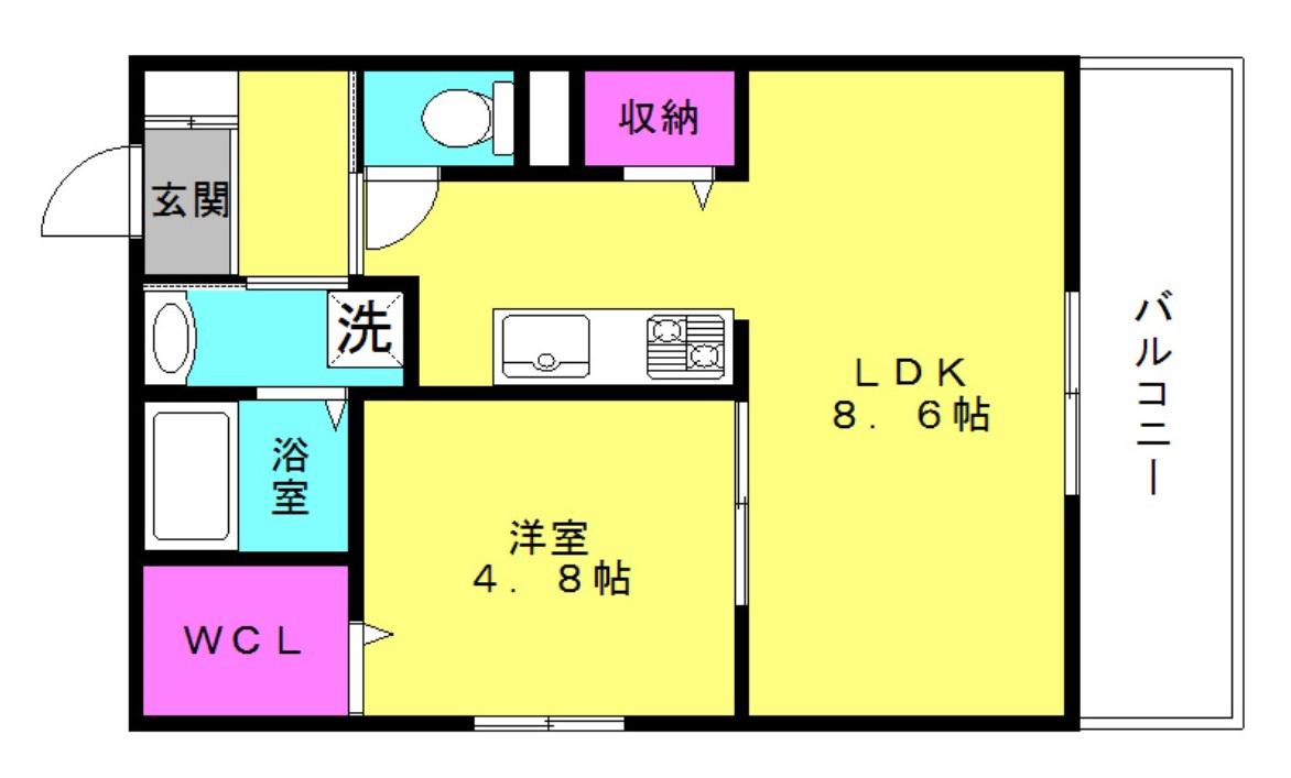 LE CORINDON(1LDK/2階)の間取り写真