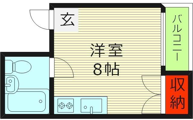 ハイツエイル11(ワンルーム/2階)の間取り写真