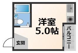 トマトハイツ菱屋西(ワンルーム/1階)の間取り写真