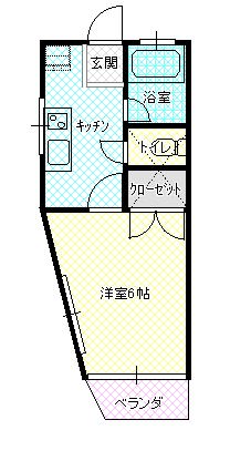 メゾングリュック(1K/2階)の間取り写真