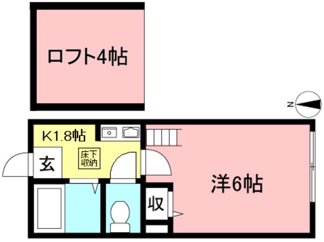 ワイドヒル登戸(1K/1階)の間取り写真