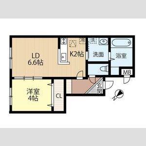 FUTABA SQUARE琴似(1LDK/2階)の間取り写真