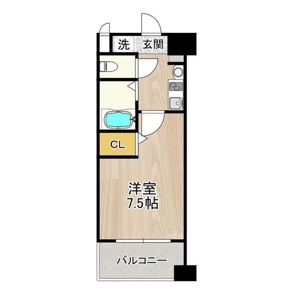 フェニックス日本橋高津(1K/6階)の間取り写真